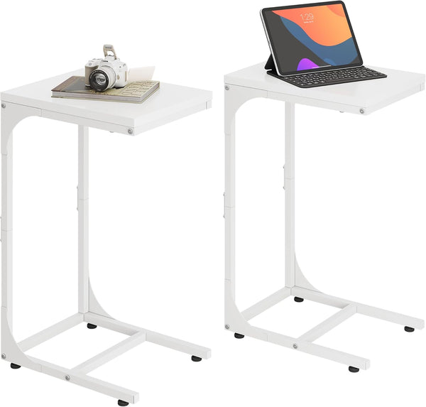 WLIVE C-Shaped End Table Set of 2, Small Couch Side Tables with