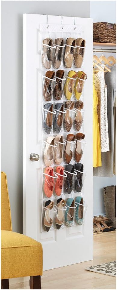 Whitmor 24 Pocket OTD Shoe Organizer Clear by Whitmor