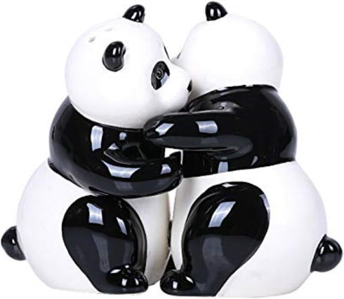 Pacific Giftware Hugging Panda Magnetic Ceramic Salt and Pepper Shakers Set