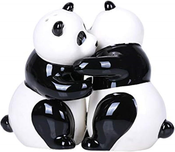 Pacific Giftware Hugging Panda Magnetic Ceramic Salt and Pepper Shakers Set