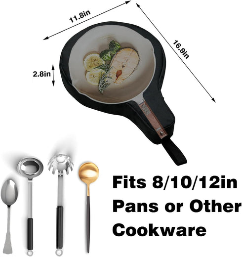 WITSTEP Cast Iron Skillet Bag, Waterproof Storage for 8/10/12 In Skillets, Heavy Duty Travel Bag