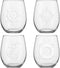 Set of 4 Stemless Boat Wine Glasses – 16oz Unbreakable Nautical Glasses with Anchor, Compass, Helm & Life Ring,