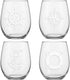 Set of 4 Stemless Boat Wine Glasses – 16oz Unbreakable Nautical Glasses with Anchor, Compass, Helm & Life Ring,