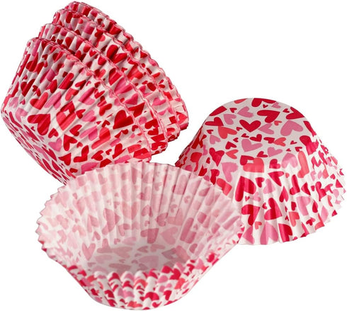 BinaryABC Red Heart Cupcake Liners, Valentine's Day Baking Cups, 100 Pcs Party Supplies