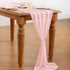 Socomi Blush Pink Chiffon Table Runner, 10ft 29x120 Inches for Easter Spring Boho Rustic Wedding Decorations