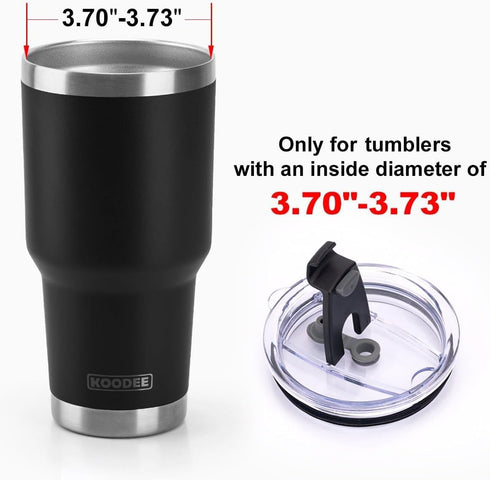 koodee 30 oz Tumbler Lids, 2 Pack Spill-proof Covers for 30 Oz YETI Rambler, Ozark Trail, and More (White)