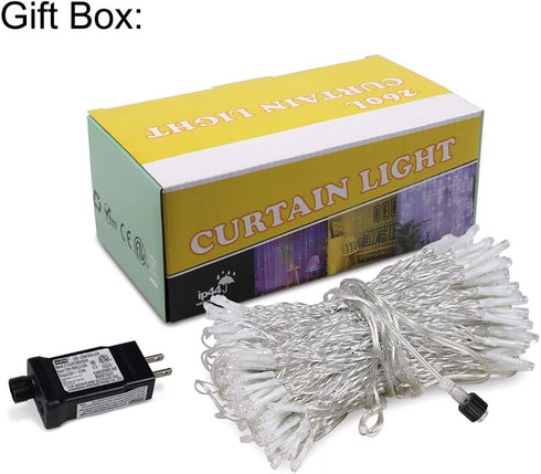Lights,13ftx6.5ft 30V 8 HEYFUNi Curtain Safety Window Curtain Icicle String Lights Modes for Christmas Wedding Party