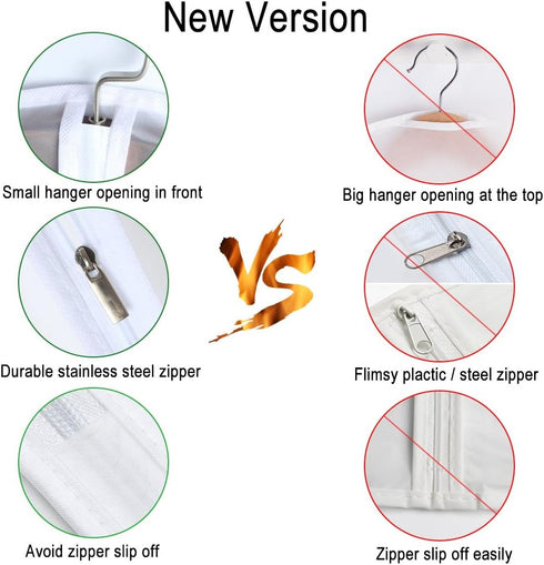 Thipoten Garment Bags, Set of 5 Lightweight 33 Inch Suit Bags with Stainless Steel Zipper for Storage/Travel