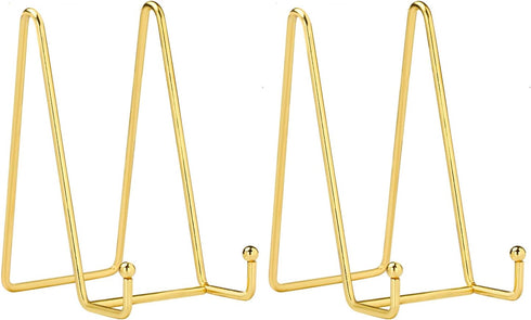 LIONWEI LIONWELI Decorative Plate Stand Holder, Picture Frame Stand, Gold Easel Display Stand