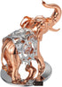 Matashi Elephant Ornament with Rose Gold and Silver Plated, Crystals Studded Tabletop Décor Gift for Mom