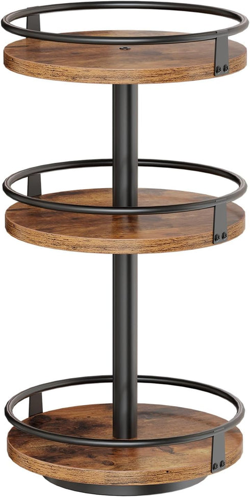 HOOBRO 3-Tier Lazy Susan Organizer, Rotating Spice Rack, Turntable Spice Rack, Vertical