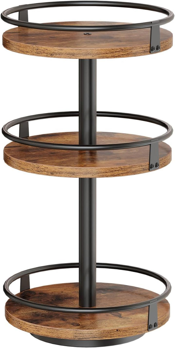 HOOBRO 3-Tier Lazy Susan Organizer, Rotating Spice Rack, Turntable Spice Rack, Vertical
