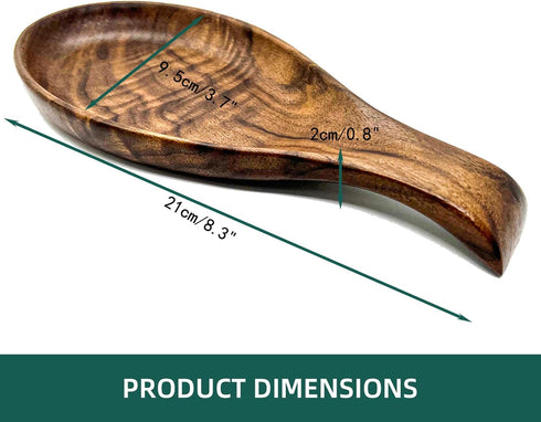Walnut Wooden Spoon Rest Cooking Spoon Holder Organizer Heat-Resistant Wood Utensil Rest, Spoon Holder for Stove Top, Kitchen Utensil Holder for Ladles, Turner, Brush, Spatula& More