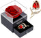 Preserved Red Rose Gift Box, Enchanted Real Rose with Ruby Brooch, Handmade Forever Red Rose Gift