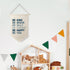 Qpenm Be Kind Be Brave Inspirational Boy Hanging Wall Canvas Banner, Blue Boy Nursery Hanging Pennant Flag Prints