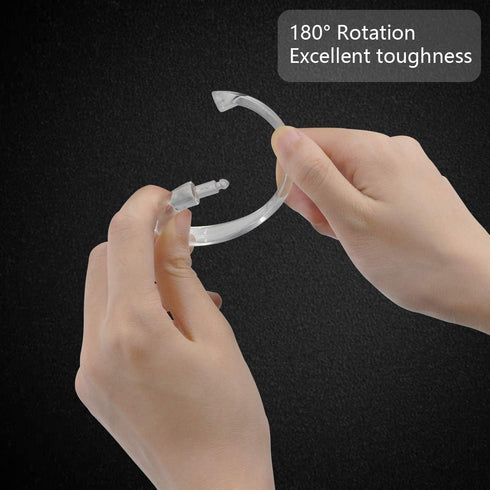 Qulable 12 Pack Shower Curtain Rings - Plastic O-Shaped Hooks Glide Easily on Bathroom Rod (Clear)