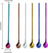 6 PCS Long Handle Spoon, 9 Inch Ice Tea Spoon, Ice Cream Spoon, Coffee Spoon, Cocktail Stirring Spoons, Reusable Stainless Steel Straw Spoon for Cold Drink