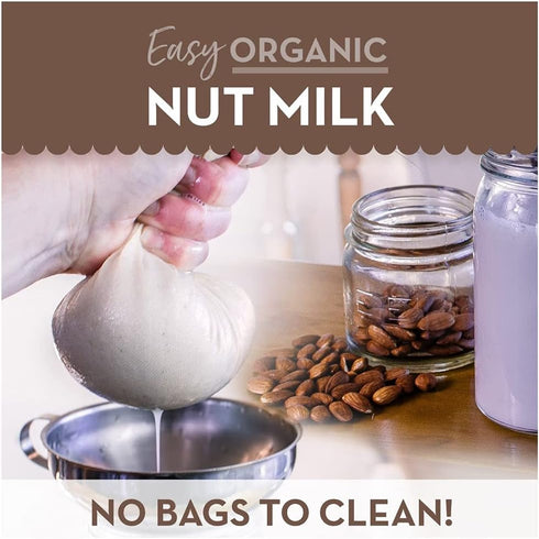 Organic Unbleached Cotton Cheesecloth for Straining, 2 Reusable Hemmed Squares, GOTS Certified, Large 23" x 23"