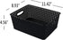 Asking 4-Pack Plastic Weave Storage Basket, Black Plastic Organizing Baskets