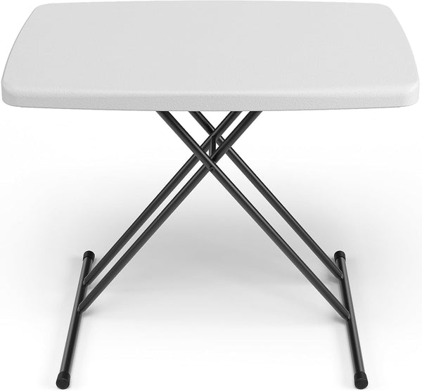 30in Folding Table, Portable Picnic Table with Adjustable Height, Foldable TV Tray