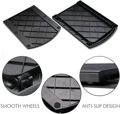 2 Pack Sliding Coffee Maker Tray, 12 Countertop Appliance Caddy Slider for Blender Toaster, Black ABS Rolling Out Tray