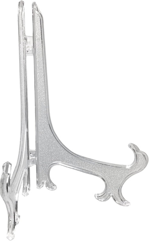 BANBERRY DESIGNS Clear Frosted Easels, Pack of 10 Stands, 7" H for Displaying Book, Picture, Plate