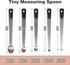 Measuring Spoons Set of 5, Tiny Stainless Steel Measuring Spoons with Black Silicone Handle, Small Measuring Spoon 1/64, 1/32, 1/16, 1/8, 1/4 tsp, Teaspoon for Dry or Liquid Ingredients
