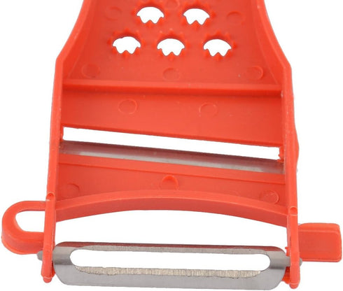 uxcell Plastic Frame Vegetable Fruit Slicer Peeler Shredder, 4pcs Red Silver Tone