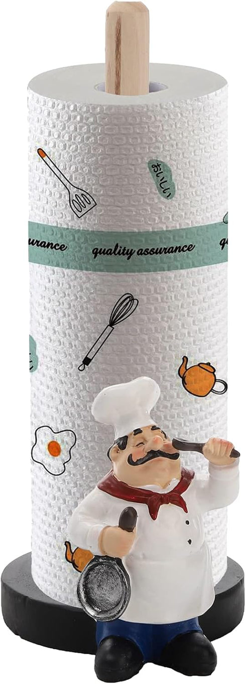 Suwimut Chef Style Paper Towel Holder, Resin Crafts Display Chef Figurines Creative