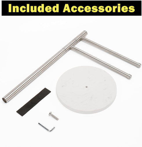 Standing Hand Towel Holder, Marble Base Towel Rack with 304 Stainless Steel, Countertop Stand Towel Ring for Kitchen