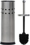 Blue Toilet Brush with Stainless Steel Holder, Chrome Cleaning Brush Holder, Toilet Bowl Cleaner