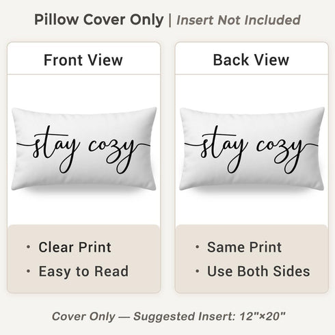 12x20 Inch Cozy PANDICORN Throw Pillow Cover White, Stay Decorative Lumbar Cushion Case for Couch Sofa Bed, Modern