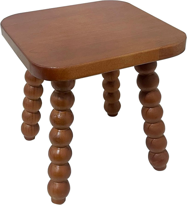 JUIOETUR Solid Wooden footstool9.3 Inch - Short Stool for Kids & Adults, Sensory
