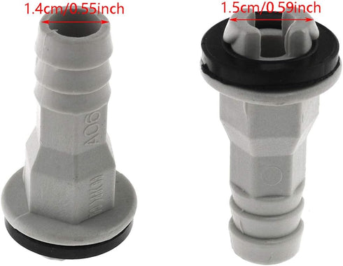 DGZZI Drain Straight Connector 2PCS, 3/5 Inch 15mm AC Drain Hose Connector with Rubber Ring for Air Conditioners