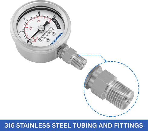 MEASUREMAN Stainless Steel Pressure Gauge for All Series Pressure Cooker, Fits 37 Quart