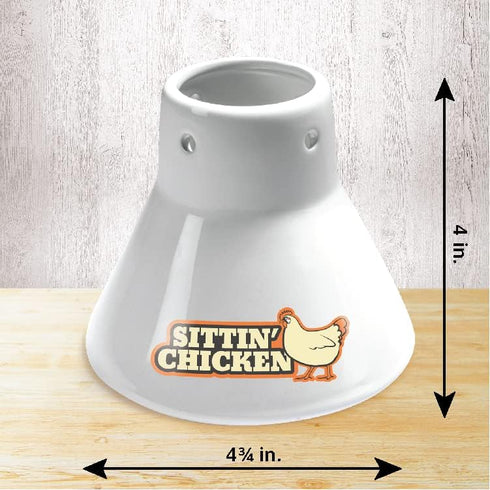 2 Pack- 18lb Sittin' Turkey & Chicken Combo Ceramic Roaster for BBQ, Oven, Grill- Vertical Beer Can Poultry Steamers