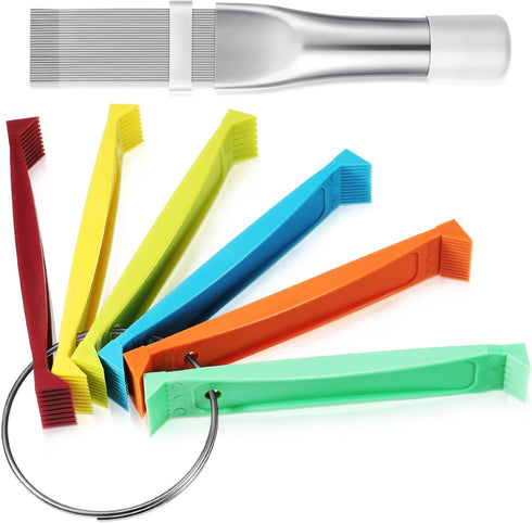 2 Pieces Different Fin Comb Set, Stainless Steel Condenser Fin Straightener Tool for Radiator Repair