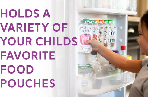 Storage Theory Space Saving Food Pouch Organizer for Fridge, Holds 6 Pouches - Perfect for Baby Food