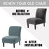 UCCONO Armless Accent Chair Slipcovers Replacement Thick Velvet Chair Covers for Living Room Oversized Big Chairs