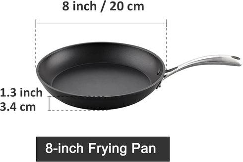 Cooks Standard Frying Omelet Pan, Classic Hard Anodized Nonstick 8-Inch/20cm Saute Skillet Egg Pan, Black by Cooks Standard