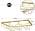 Wine Glass Rack, Under Cabinet Stemware Holder, Metal Organizer for Kitchen Bar (Gold, 3 Rows 1 Pack)