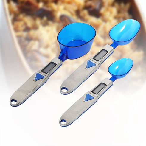 Digital Spoon Scale, Electronic Kitchen Gram Scale with LCD Display and 3 Measurement Spoons for Home Kitchen