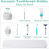 Dersyer 4 Pack 1 Pack Countertop, Mini Ceramic Toothbrush Holder Stand with Water Absorbing Stone for Bathroom Vanity