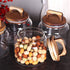 SAIOOL Set of 4 Glass Jars with Airtight Lid, Borosilicate Kitchen Canisters for Candy, Cookie, Rice, Sugar