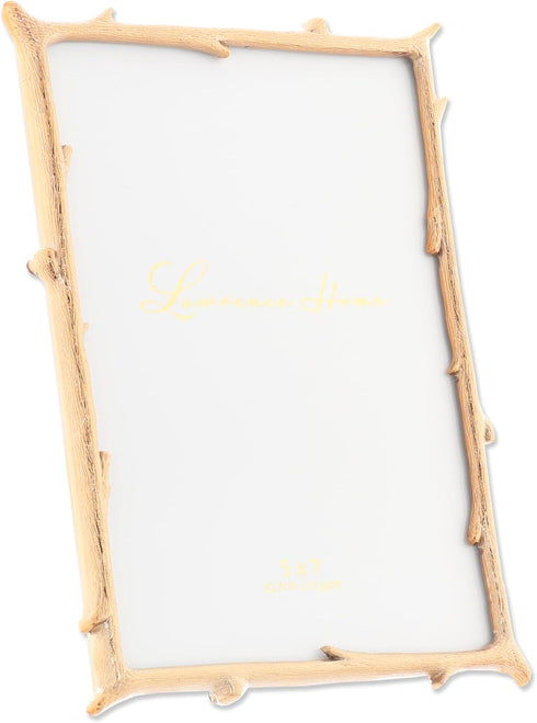 Lawrence Frames 712557 Picture Frame 5x7 Gold Metal Natural Branch Design