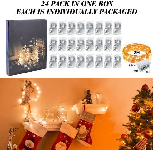24 Pack 7ft 20 3 ZGWJ Halloween Fairy Lights Battery Operated, Mini LED Halloween Fairy String Lights Silver Wire Modes