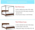 Twin Canopy Bed Curtains, 4 Corner Canopy for Beds, Twin Size, Purple, Bedroom Home Decor
