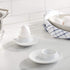 Set of 2 White Porcelain Egg Cups, 3.5-Inch by 4-Inch, Oval Base Holders for Hard or Soft Boiled Eggs