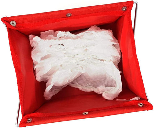Mediz Foldable Shoe Cover Holder (Red) with Bonus Door Hanger - Please Use Shoe Covers