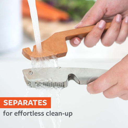 Full Circle Crushed It - Easy-Clean Stainless Steel Garlic Press - Effortless Crushing and Quick Mess-Free Clean-Up